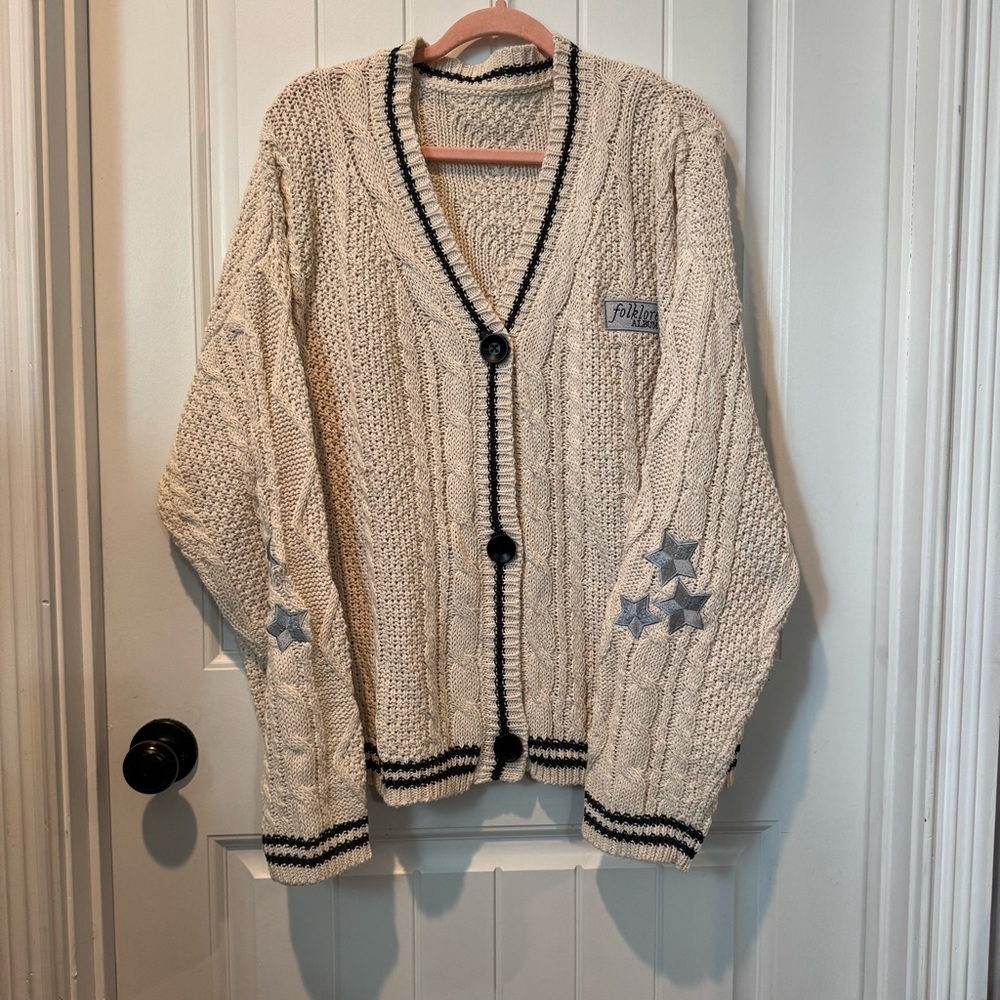 Taylor Swift Folklore Album Cozy Cream Cardigan